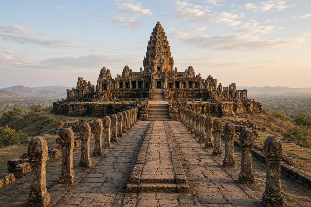 The Khmer sanctuary of Phanom Rung on an extinct volcano in Buriram, Isan, Thailand